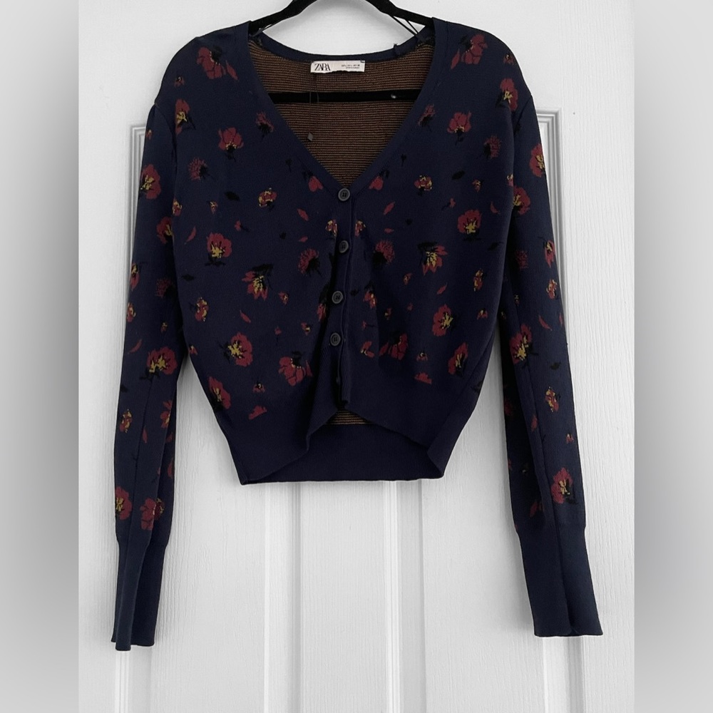 ZARA Jacquard Knit Cardigan